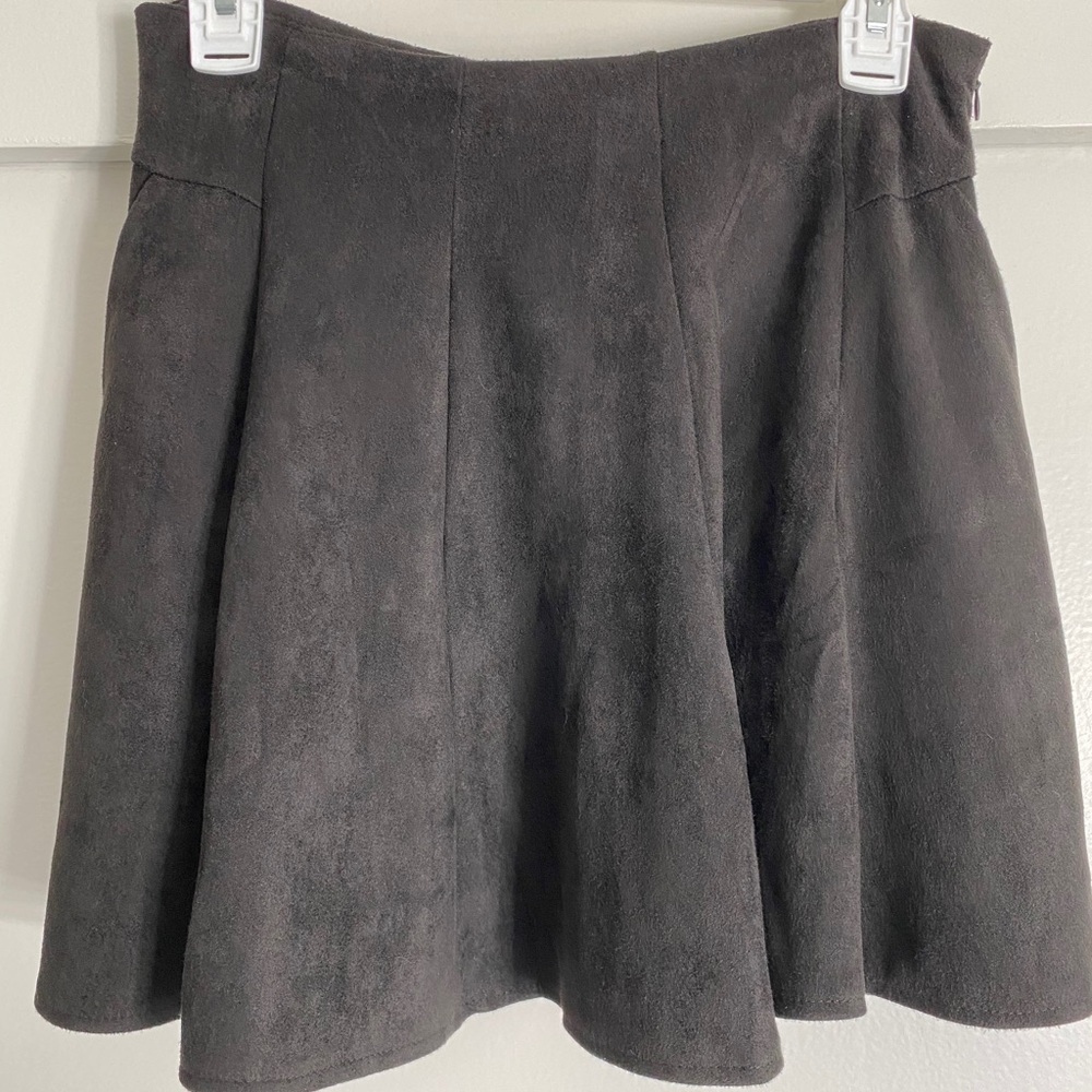 Evelyn Blue Faux Suede Skirt